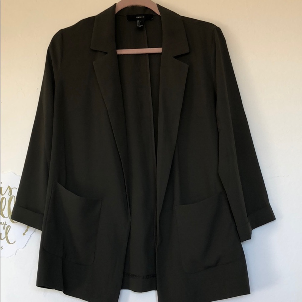 ONLY WORN ONCE olive green blazer